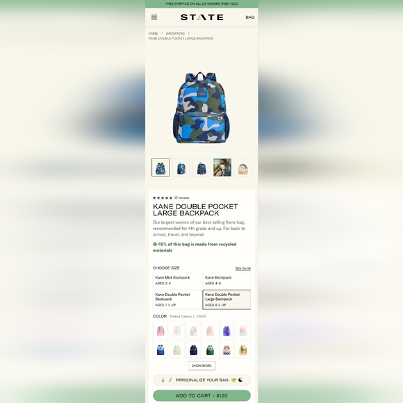 STATE BAG Large Double Pocket Kane